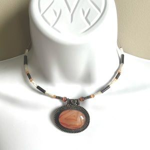 Orange Agate Choker Necklace